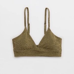 Aerie Women’s Large Sparkle Triangle Banded Bikini Top